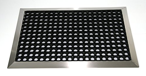 Edelstahlrahmen mit Fußmatte 90x60cm Ringgumimi Größe 2 SZAGATO | Made in Germany Schuhabstreifer Edelstahl außen Schmutzfangmatte Fußabtreter draußen