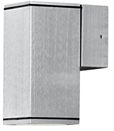 Konstsmide Monza Wandleuchte B: 6.5 cm T: 10 cm H: 13.5 cm, 2 x 35 W, IP44 Aluminium, silbergrau 7908-310
