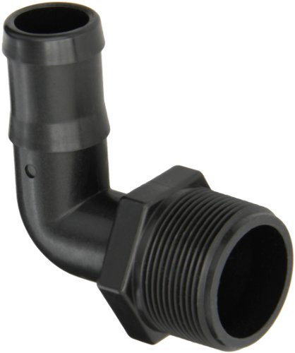 Banjo HB150/125-90 Polypropylene Hose Fitting, 90 Degree Elbow, 1-1/2 NPT Male x 1-1/4 Barbed