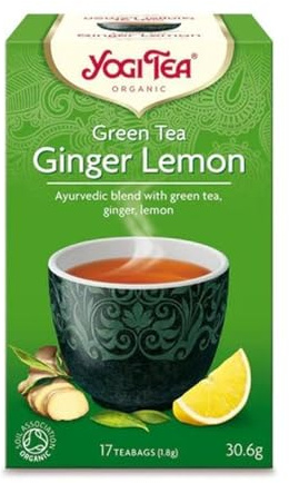 Yogi TEAS - AYURVEDIC Organic Ginger Lemon Green (Pack of 1, Total 17 Tea Bags)