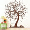Wandtattoo-Loft „Baum mit niedlichen Häschen“ - Wandtattoo / 49 Farben / 4 Größen/grau / 170 x 200 cm