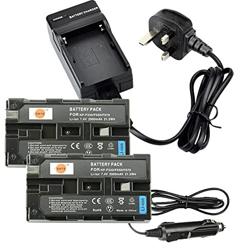 DSTE® Lot de 2 batteries Li-Ion rechargeables NP-F550 et adaptateur chargeur de voiture DC01U pour Sony CCD-RV100 CCD-RV200 CCD-SC5 CCD-SC5/E CCD-SC55E CCD-SC55 CCD-SC6 CCD-SC65 CCD-SC7 CCD-SC7/E CCD-SC8/E CCD-SC9 CCD-TR1 CCD-TR11 CCD-TR1100E CCD-TR12 CCD-TR18 CCD-TR18E CCD-TR1E CCD-TR2 CCD-TR200 CCD-TR205 CCD-TR215 CCD-TR2200E CCD-TR2300 CCD-TR2300E CCD-TR280PK CCD-TR290PK CCD-TR3 CCD-TR300 CCD-TR3000 CCD-TR3000E CCD-TR3100E CCD-TR311E CCD-TR315 CCD-TR315E CCD-TR317 CCD-TR3200E CCD-TR3300 as NP-F330 NP-F530 NP-F570