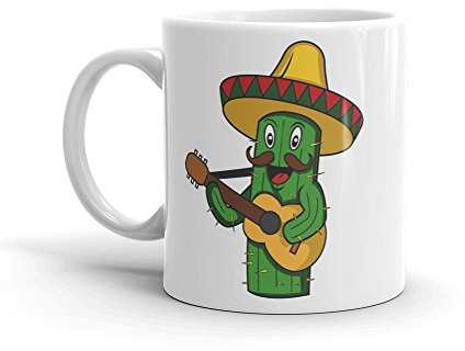 Awesome Mexican Cactus Mug - Travel Gift Mexico Sombrero Guitar Funny Cup #4703