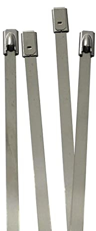 Lumonic 10x Edelstahl Kabelbinder 125 x 4,6mm I Silberne 46kg Metall Kabelbinder bis 500°C I Kabelbinder silber, Kabel binder metall wetterfest