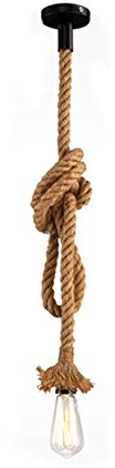 Gdtime Lámpara colgante de estilo industrial vintage, lámpara colgante de doble cabeza de cuerda de cáñamo, para cafeterías, restaurantes, bares, etc. (150CM)