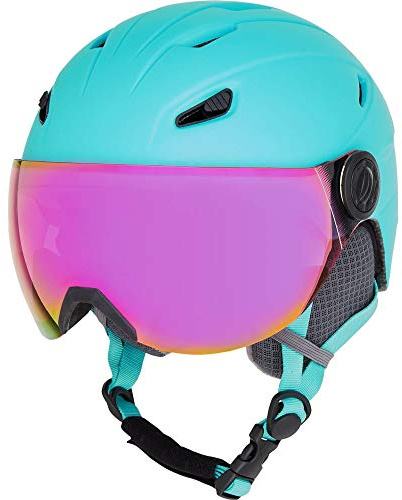 TECNOPRO Kinder Pulse JR S2 Visor HS-016 Ski-helme, Turquoise, S