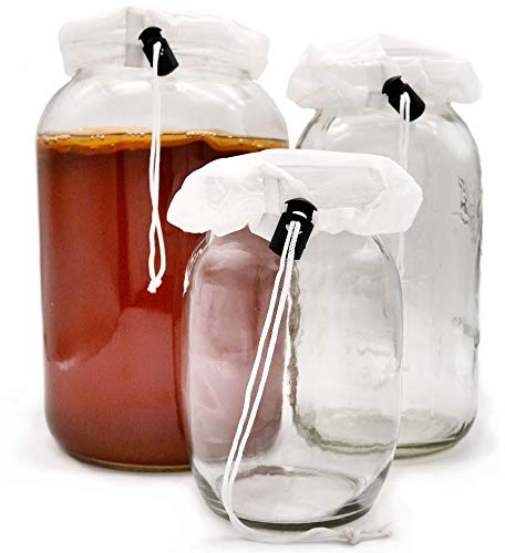 Grow Your Pantry Couvercles de Bocaux Pour Brassage de Kombucha | Lot de 3 | Qualité Supérieure | S'adapte Aux Bouches Jusqu'à 120 mm de Large (Bocaux Non Inclus)