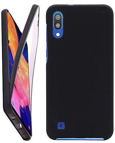 CEKA TECH Coque pour Samsung Galaxy A10, Protection intégrale Avant + arrière en Rigide, Housse Etui Tactile 360 degré – Antichoc, Transparent pour (Galaxy A10 (6,20 Pouces), Noir)