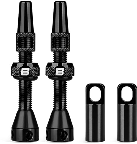 BWSHLF Tubeless Presta Valve Stem 40/44/55/60/65/70/80/100 mm, Super Light Alloy Presta Valve Stem Kit with Valve Core Remover Tool and Valve Stem Caps - Multiple Color and Size Options(Pair)