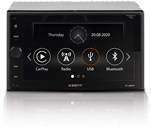 XZENT X-227: 2-Din Autoradio, Multimediasystem für Autos und Reisemobile, Mediencenter mit 16,5 cm / 6,5“ Touchscreen, Apple CarPlay, DAB+, Bluetooth, USB