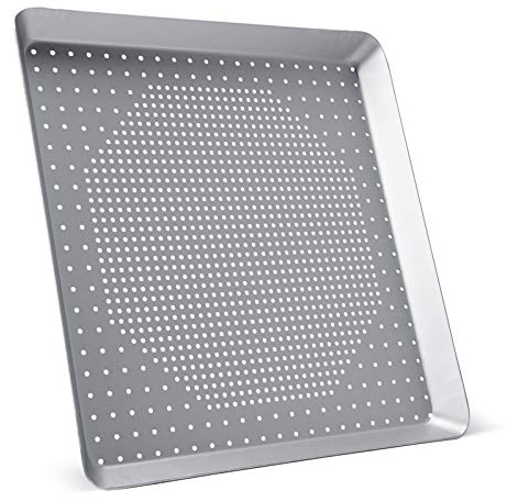 Beasea Quadratische Pizzablech für den Ofen, 30 cm Pizzablech mit Löchern, Aluminiumlegierung, Pizzaofenblech, Pizza-Backblech, Backgeschirr für Zuhause, Restaurant, Küche