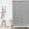 HALL & PERRY Modern Farmhouse Tassel Shower Curtain 100% Cotton Striped Fabric Shower Curtain with Tassels for Bathroom Décor (Black 2, 72x72)