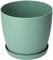 B2C Flower Pots 6 Colours 8 sizes Matt Plastic Plant Pots Planter + Saucer Tray Deco (Green Matt, 20 cm)