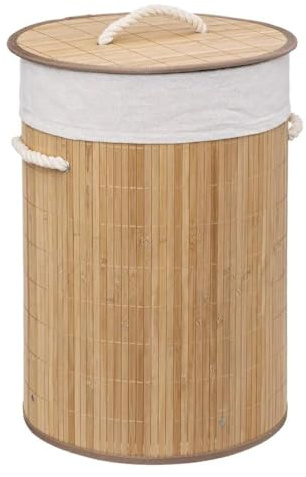 FIVE Simply Smart - Panier à Linge Rond Bambou 48L Naturel