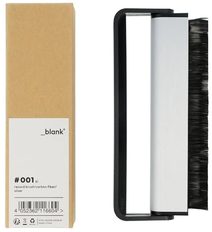 _blank #001si | Cepillo para Discos de Vinilo | Fibra de Carbono | Antiestático | Plata