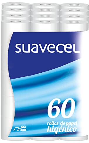 Toilettenpapier, 2 lagig, WC papier Klopapier - Super Weiches und Widerstandsfähiges Toilettenpapier - 60 Rollen