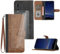 Hoyoikun Flip Custodia in Pelle PU Premium per Huawei P20 PRO+(2 Pezzi Vetro Temperato).Custodia Sottile in Pelle per Telefono,Premium PU/TPU,Supporto Stand,Chiusura Magnetica viola-marrone