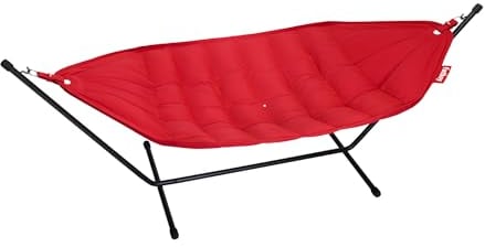 Fatboy® Headdemock Superb rot | Bequeme Hängematte | geeignet für 2 Personen | Wasser- und schmutzabweisend | UV-beständig | mit Gestell