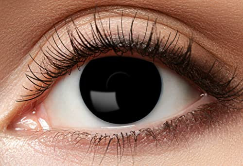 Lentilles de contact Balinco colorées, sans amidon, Lentilles à motifs, pour Cosplay, Carnaval, Mardi gras, Dia de los Muertos, Fête, Festival, pas correctif (Noir Solide)