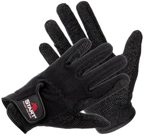 Start Sumba Reithandschuhe Damen Herren, Unisex Erwachsene, Handschuhe Sommer, Reithandschuhe Kinder Touchscreen Sommer Reithandschuh Atmungsaktiv und Bequem für Reitsport (Schwarz, XXS)