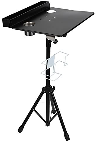 Ejoyous Mesa de Trabajo Portátil Tatuaje Estación de Trabajo Ajustable Extraíble Tatuaje Soporte Móvil Negro Hierro para Peluquería Salón de Belleza Masaje Pedicura Manicura