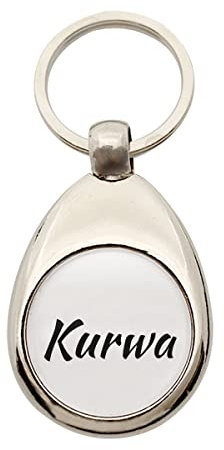 Huuraa Schlüsselanhänger Kurwa Polnisch Geschenk Metall Einkaufswagenchip Kurwa Geschenkidee