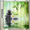 Vgzsyomqib 3D Zen Duschvorhang Anti Schimmel Wasserdicht für Badewanne Yoga Orchidee Stoff Bad Vorhang Shower Curtains 200x200 Lang Grün Bambus Schwarz Duschvorhänge Waschbar Textil mit Haken