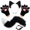 hbbhml flauschige Ohren Schwanz und Katze Pfoten Handschuhe Set Cosplay Kostüm Zubehör für Halloween Weihnachten Karneval Party verkleiden