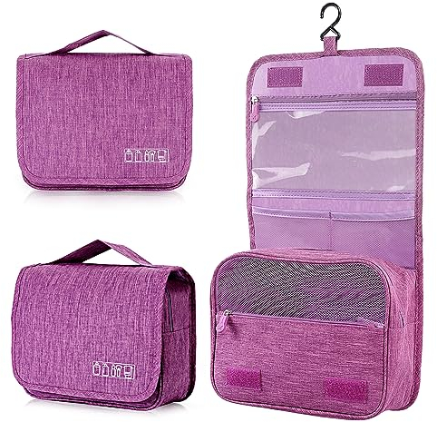 AiQInu Beauty Case da Viaggio, Borsa da toilette da viaggio per Donna Uomo,impermeabile Beauty Case con Gancio per Appendere per Organizzare Oggetti Personali Accessori