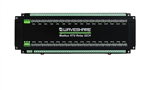 Waveshare Modbus RTU 32-Ch Relay Module, RS485 Interface, with Multiple Isolation Protection Circuits, Mainly Used for Industrial Control, Smart Home, Smart Agriculture, Breeding & Farming