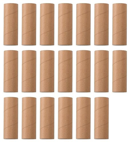 Worparsen Lot de 20 rouleaux de papier toilette en carton vide robuste pour la maison, les travaux manuels, la salle de classe, l'art, marron, 20 cm