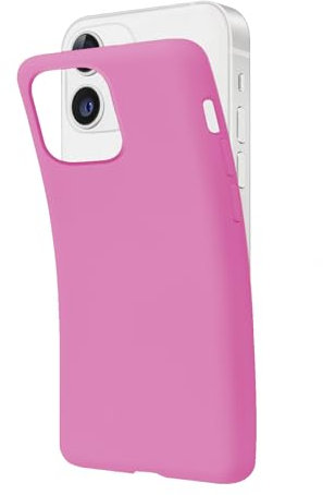 SBS Cover per iPhone 12 Mini Rosa Pantone 673 C, Custodia Morbida e Flessibile Antigraffio, Cover Sottile e Comoda da Tenere in Tasca, Custodia Compatibile con Ricarica Wireless