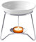 WD&CD Aromalampe Teelichthalter aus Keramik und Eisen Schwarz, Duftlampe aus Keramik Wachsschmelzbrenner Silber 02
