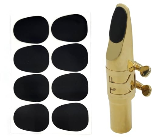 Schwarze Mundstück-Kissen aus 0,8 mm Gummi für 8 Alt-Tenor-Saxophon-Klarinetten-Mundstücke.