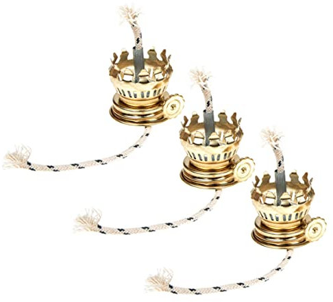 Alipis 3sätze Öllampenbrenner Für Petroleumlampen Dochtbrenner Mit Integriertem Dochtregler Ersatz Docht Und Halter Für Öllampen DIY Zubehör Für Kerosinlampen