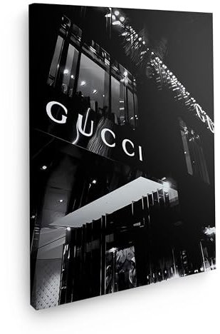 Art100 Leinwandbild - Gucci Store 80x60cm Hochwertiger Kunstdruck, Leinwandbild | modernes Wandbild Gucci Store | coole Wandbilder für das Wohnzimmer | Art Bilder