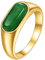 Daesar Herren Ring Personalisiert, Ringe Edelstahl mit Grün Naturstein Siegelring Gold Ring Große 60 (19.1)