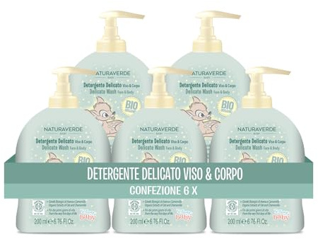 Naturaverde | Baby-BIO- Disney- Sanfter Reiniger, Gesicht und Körper, 6x 200 ml
