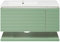 I0I&I0I Juego de muebles de baño, lavabo de 90 cm, diseño innovador, mucho espacio de almacenamiento, lavabo fácil de limpiar, ideal para baños grandes (verde)