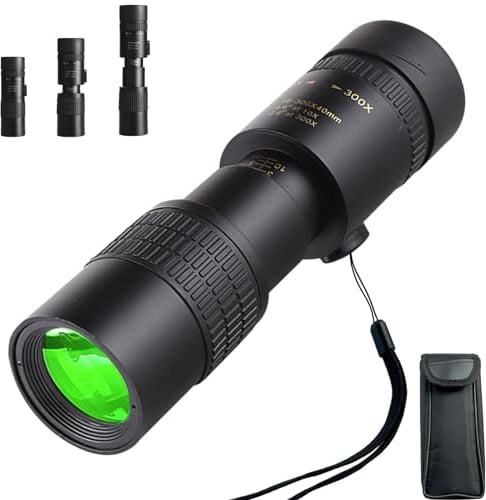 Verbessert 10-300x40 Monokular Teleskop Fernrohr für Erwachsene, Zoom Mit BAK4 und FMC Objektiven für Konzerte, Vogelbeobachtung, Sternbeobachtung