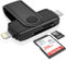 USB C Lightning SD Card Reader for iPhone 15 iPad Mac - 2 in 1 Micro SD/SD Card Adapter(Read two cards simultaneously), Portable Digital Camera Adapter Memory Card Reader, Plug and Play