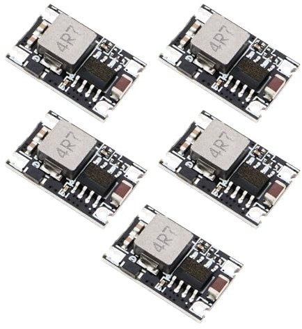 YINETTECH 5 módulos de fuente de alimentación de PCB CC-CC de entrada de 5 V-30 V a salida de 5 V, 1,5 A, mini fuente de alimentación reductora para vehículo modelo de avión (5 V)