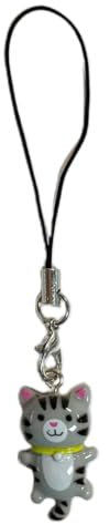 XIAHIOPT Handyanhänger, Handy-Anhänger, schöne Katze, Schlüsselanhänger für Frauen und Mädchen, handgefertigter Schmuck, Ornament, Handtaschen-Zubehör, 5