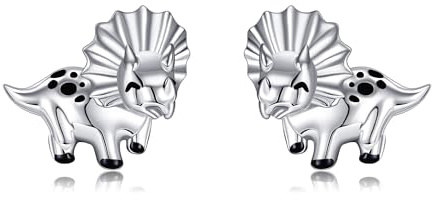 Triceratops Dinosaurier Ohrstecker 925er Sterling Silber Dinosaurier Ohrringe Dinosaurier Schmuck für Damen