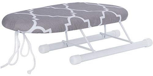 HAOHIZE Mini Ironing Board, Foldable Ironing Board, Tabletop Ironing Board with Folding Legs, Small Ironing Board, Iron Board Sleeve Cuffs Collars Ironing Table for Travel (classic grid)