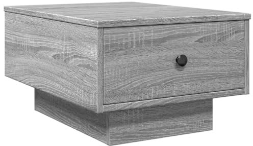 vidaXL Couchtisch, Beistelltisch mit Stauraum Metallknäufen, Kaffeetisch Sofatisch für Wohnzimmer, Teetisch Wohnzimmertisch, Grau Sonoma Holzwerkstoff