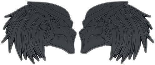 Predator-Emblem, benutzerdefiniertes Auto-Abzeichen, 3D-Aufkleber, langlebig, wetterfest, für Kofferraum, Motorhaube, Kotflügel, Auto, LKW, SUV (2 Stück) (Schwarz)