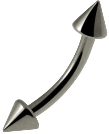 AZARIO LONDON G23 Grade Titan 16 Gauge Curved Barbell mit Kegel Augenbrauen Bar Titan Tragus Schmuck Augenbrauen Schmuck