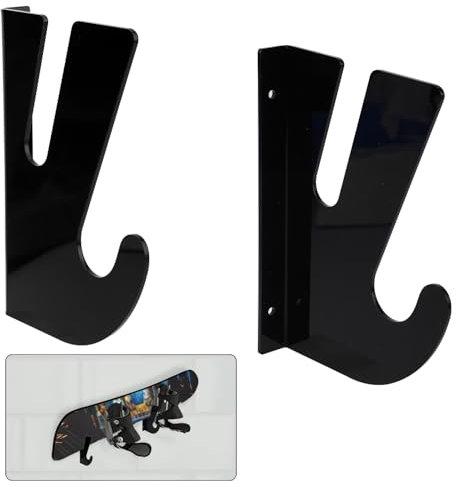 Gosknor 2 Pcs Snowboard Racks, Ski Wall Mount Clips with Hooks Snowboard Hangers Snow Board Display Holders Snowboard Storage Stand for Room Garage Snowboard Skateboard Display