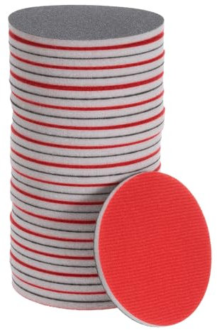 sourcing map 30pcs 320 Grit Sanding Sponge 4 Inch Hook and Loop Sponge Sanding Disc for Orbital Sander, Wet/Dry Use Sponge Buffer for Car Wood Drywall Metal Furniture Polishing